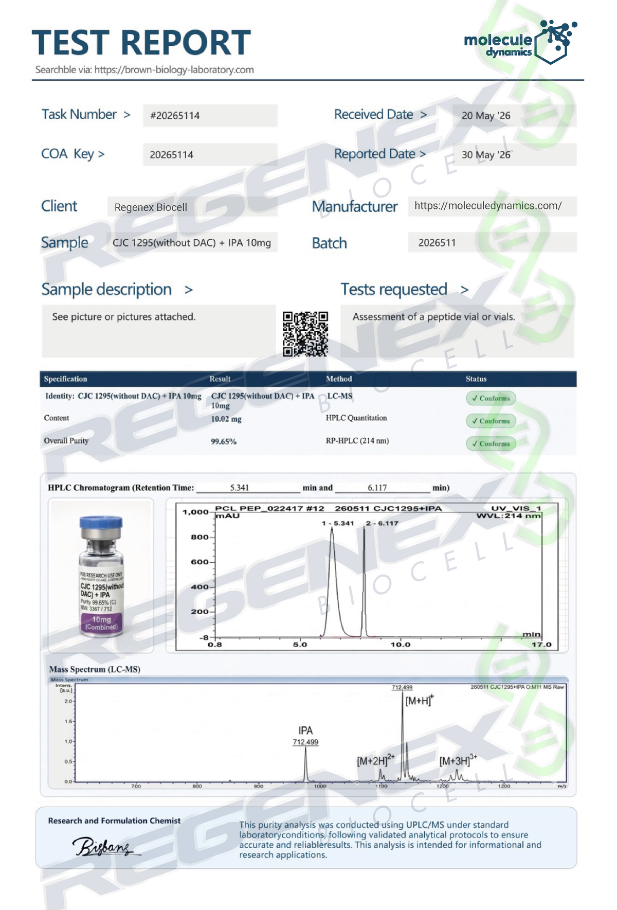 CJC-1295 sin DAC 5mg + IPA 5mg 10mg